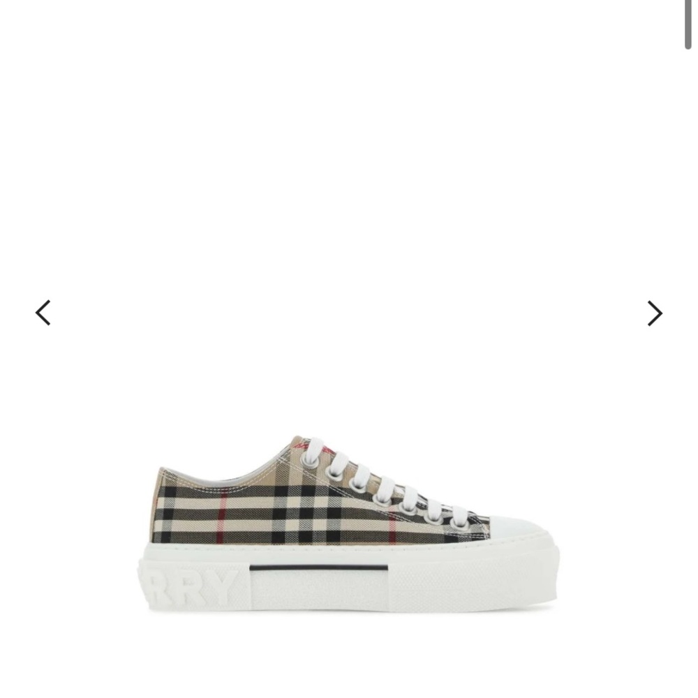 Burberry women Plaid Lace-Up Sneakers - Beige and Black - Picture 4 of 4